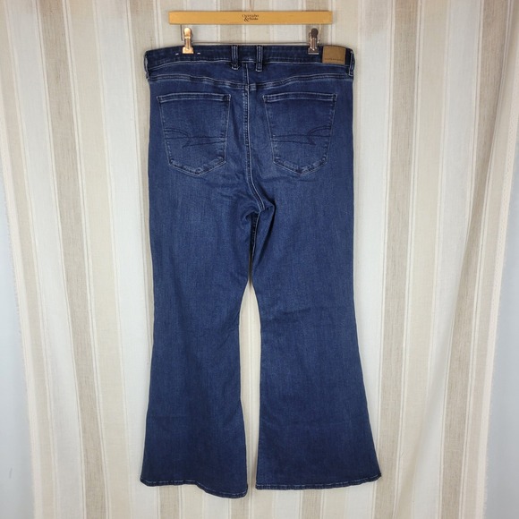 American Eagle Next Level Stretch Festival Flare Jeans Blue Size 18 Bootcut - Picture 12 of 12